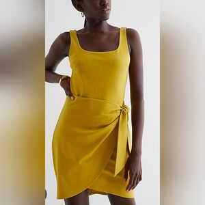 Express Wrap Skirt Mini Dress Size S Lime Yellow